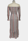 Off-Shoulder Patterned Maxi Dress