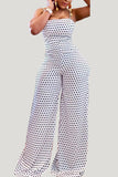 Polka Dot Bow-Back Jumpsuit