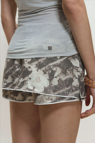 A-Line Printed Skort with Side Zipper