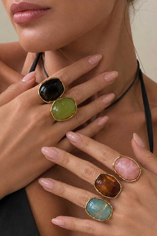 Natural Stone Statement Ring