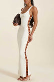 Square Neck Side-Cutout Maxi Dress