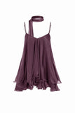 Ruffle Hem Spaghetti Strap Mini Dress