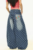 Polka-Dot Barrel Jeans