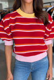 Striped Puff Sleeve Sweater