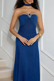 Elegant Halter Evening Dress with Embellishment