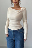 Asymmetrical Long Sleeve Blouse