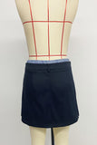 Drawstring Waist Mini Skirt