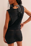 Crochet Tie-Front Top & Skirt Set
