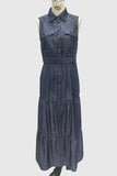 Sleeveless Denim Maxi Dress