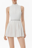 Pleated Skirt Set with Cropped Top
