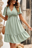 Flowy Casual Dress with V-Neck