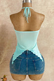 Halter Neck Draped Tank Top