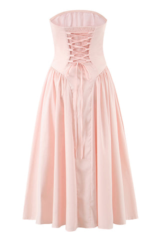 Strapless A-Line Midi Dress
