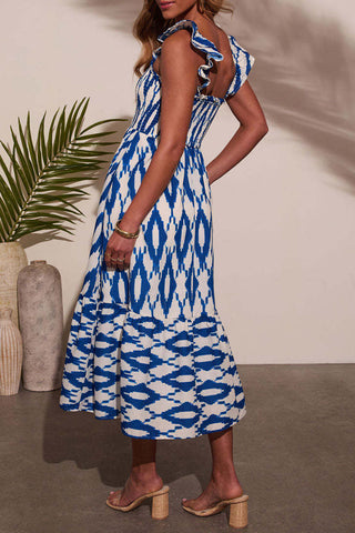 Sleeveless Print Vacation Dress