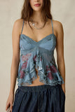 Flowy Ruffled Spaghetti Strap Blouse