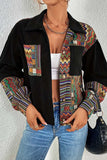 Geometric Patchwork Corduroy Shacket
