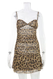 Leopard Print Layered Mini Dress