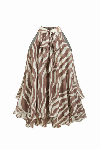 Tie-Neck Sleeveless Blouse