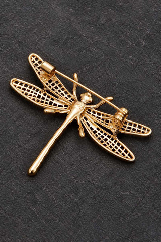 Dragonfly and Floral Lapel Pin