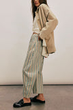 Paisley Print Wide Leg Casual Pants