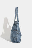 Patchwork Pocket Denim Tote Bag