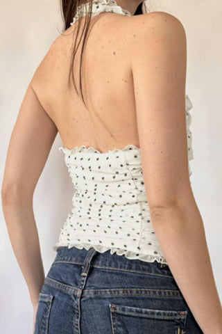 Polka Dot Halter Neck Tank