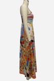 Sleeveless Maxi Dress with Printed Details