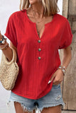 Button-Front Casual T-Shirt