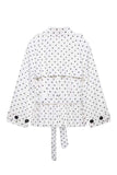 Polka-Dot Belted Lapel Trench Jacket