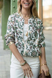 Floral Zip-Front Bomber Jacket