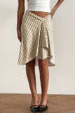 Striped Midi Wrap Skirt