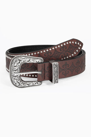 Embossed Western Buckle Belt