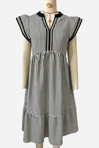 Striped Tiered Casual Dress