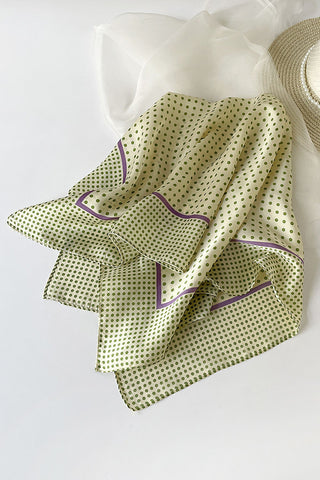 Polka Dot Square Scarf with Border