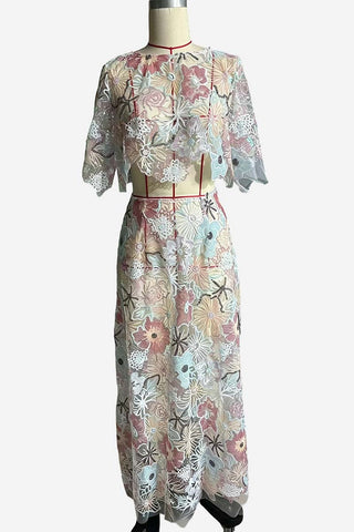 Floral Detail Skirt Set