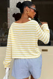 Striped Off-Shoulder Knit Top