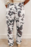 Patterned Straight-Leg Jeans