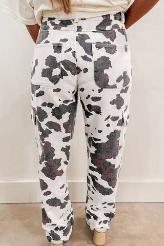 Patterned Straight-Leg Jeans