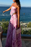 Strapless Printed Skirt Set
