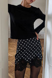 Polka Dot Lace Mini Skirt