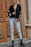 Striped Button-Up Cardigan