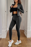 Zip-Front Activewear Pants Set