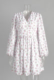 Floral Long-Sleeve Casual Dress