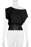 Asymmetric Lace Trim Tank Top