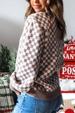 Buttoned Checkerboard Sweater