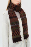 Patterned Knit Scarf with Fringe