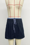 Drawstring Waist Mini Skirt