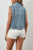 Pearl-Embellished Denim Vest
