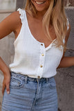 Ruffle Strap Button-Front Tank Top