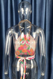 Floral Print Halter Neck Crop Top
